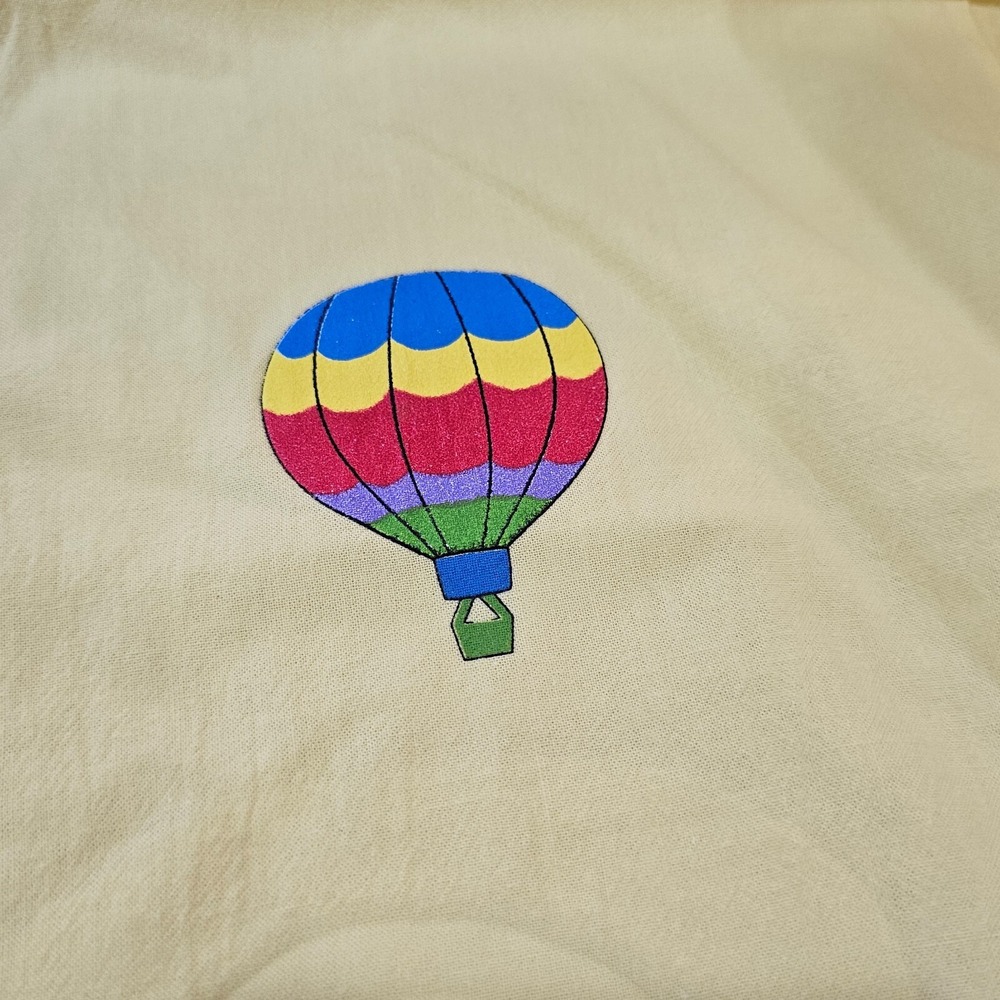 Vintage Women's SK Sport Yellow 2 Piece Set Top Pants Hot Air Balloons Size S - Picture 10 of 16